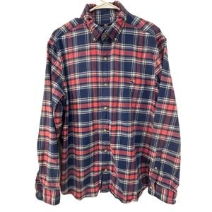 Vineyard Vines Mens Classic Fit Tucker Shirt Red Blue Plaid Flannel Large L
